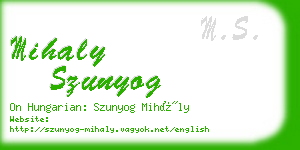 mihaly szunyog business card